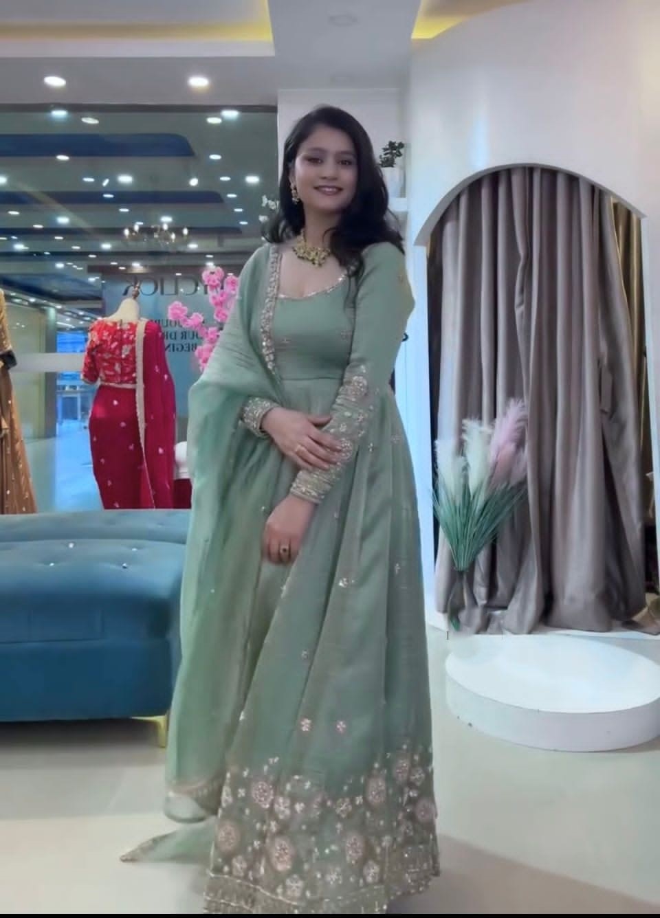 Royal PARTY WEAR LOOK   Embroidered Party Wear Anarkali Gown